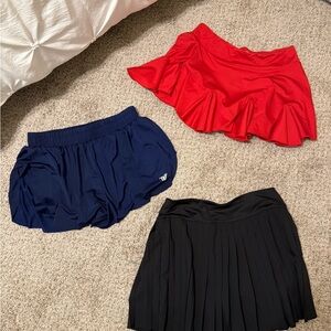Women's Athletic Skort - Navy, Red, Black